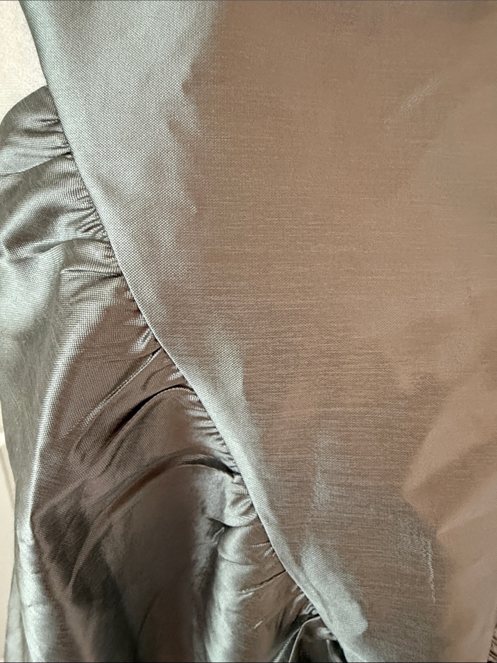 Satin Ruffle-Panel Tank Top - Grey - Picture 2 of 5